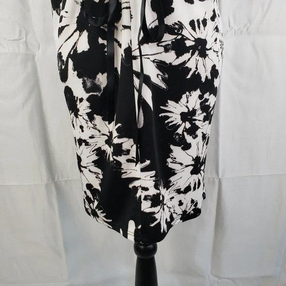 Demi Loon Black-White Floral Bombshell Vixen Pin up Back Corset Tie Dress Sz 2XL - Picture 11 of 14